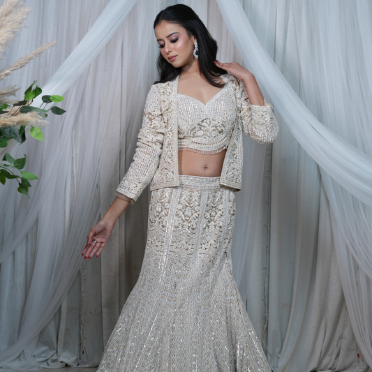 Ivory Fish Cut with Bolero Jacket