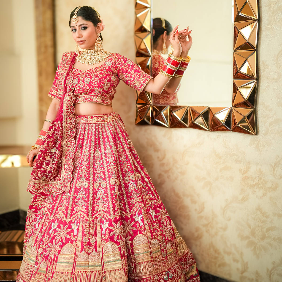 Temple Tales Hot Pink Lehenga