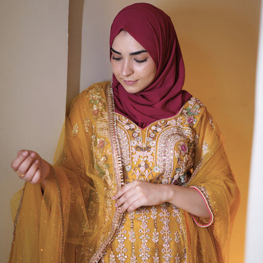 Yellow Hand Embellished Garara Suit