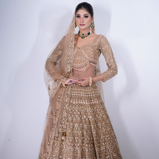 Golden Hand Embellished Lehenga