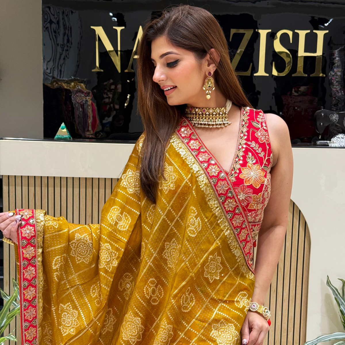Rang-e-Gul” – Red Multihued Lehenga Set