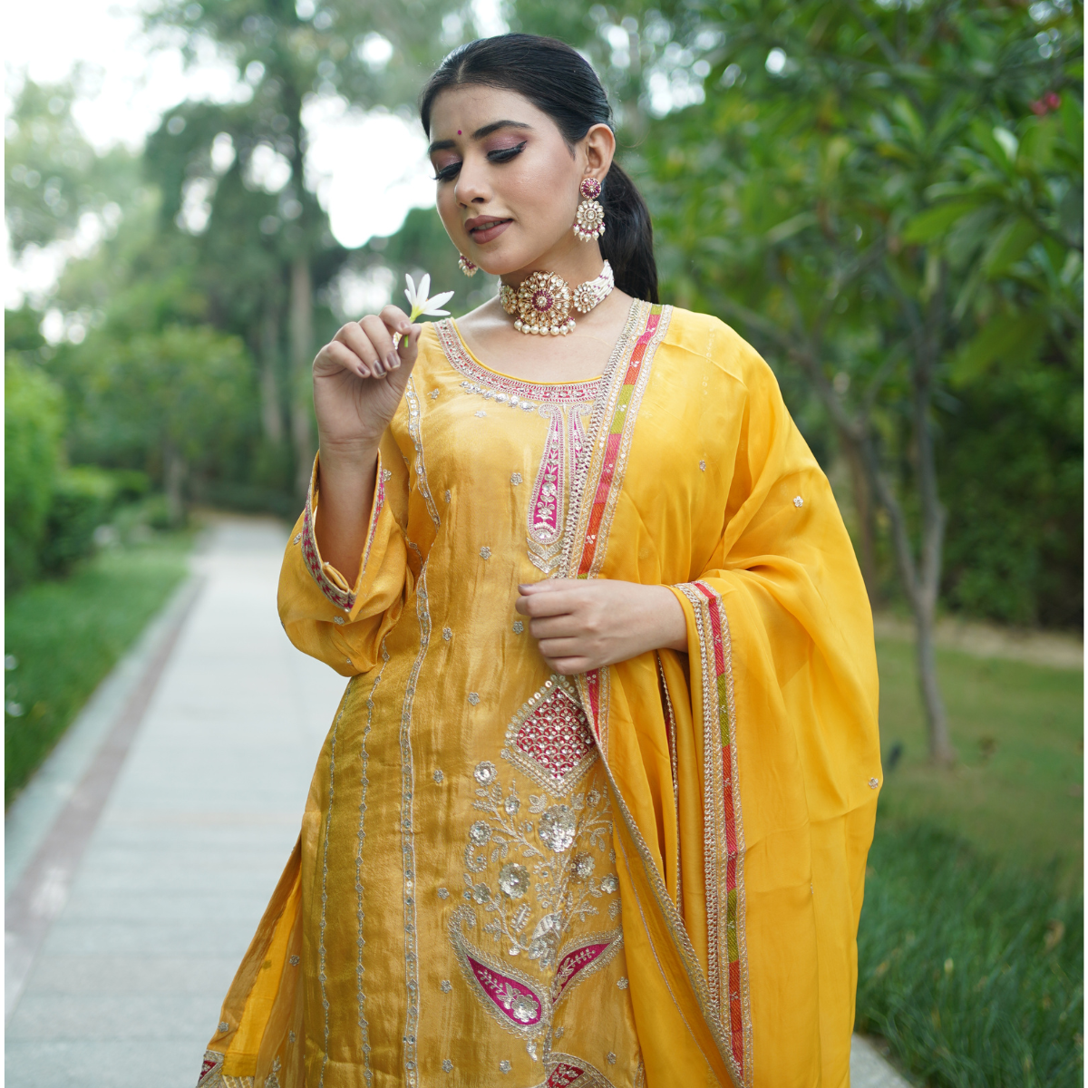 Sunlit Bloom Tissue Sharara