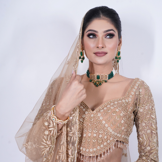 Golden Hand Embellished Lehenga