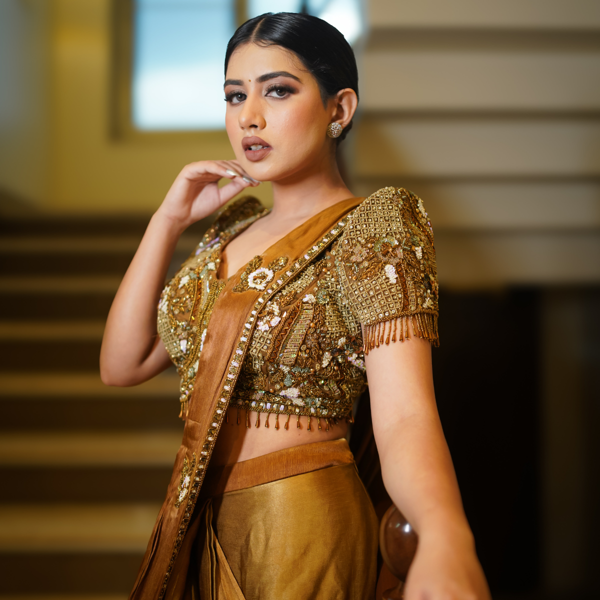 Copper Goddess Drape Saree