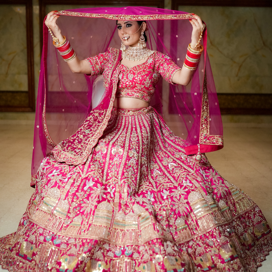 Temple Tales Hot Pink Lehenga