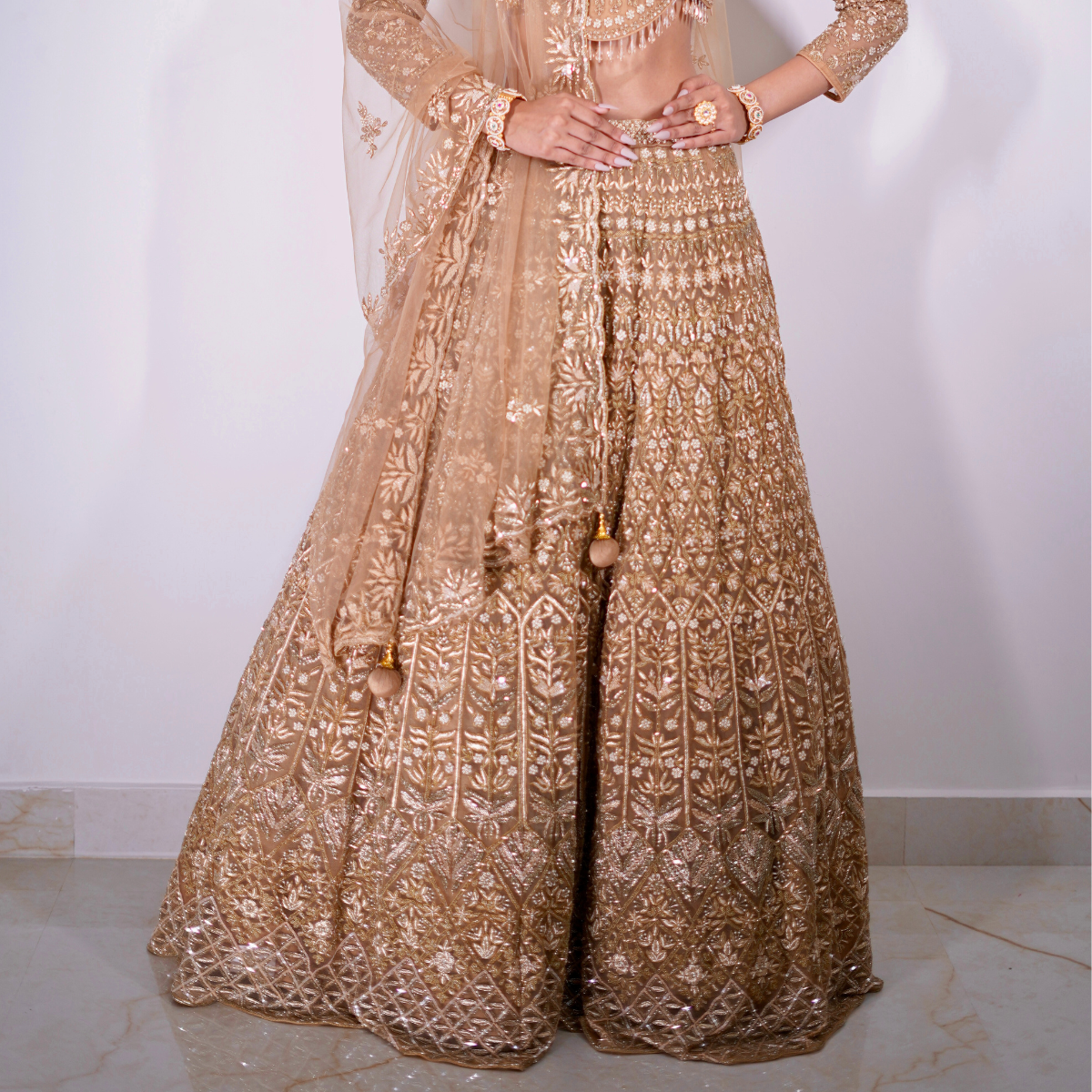 Golden Hand Embellished Lehenga