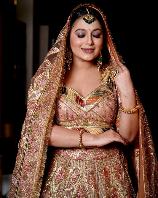 Rust Reverie Zardozi Lehenga