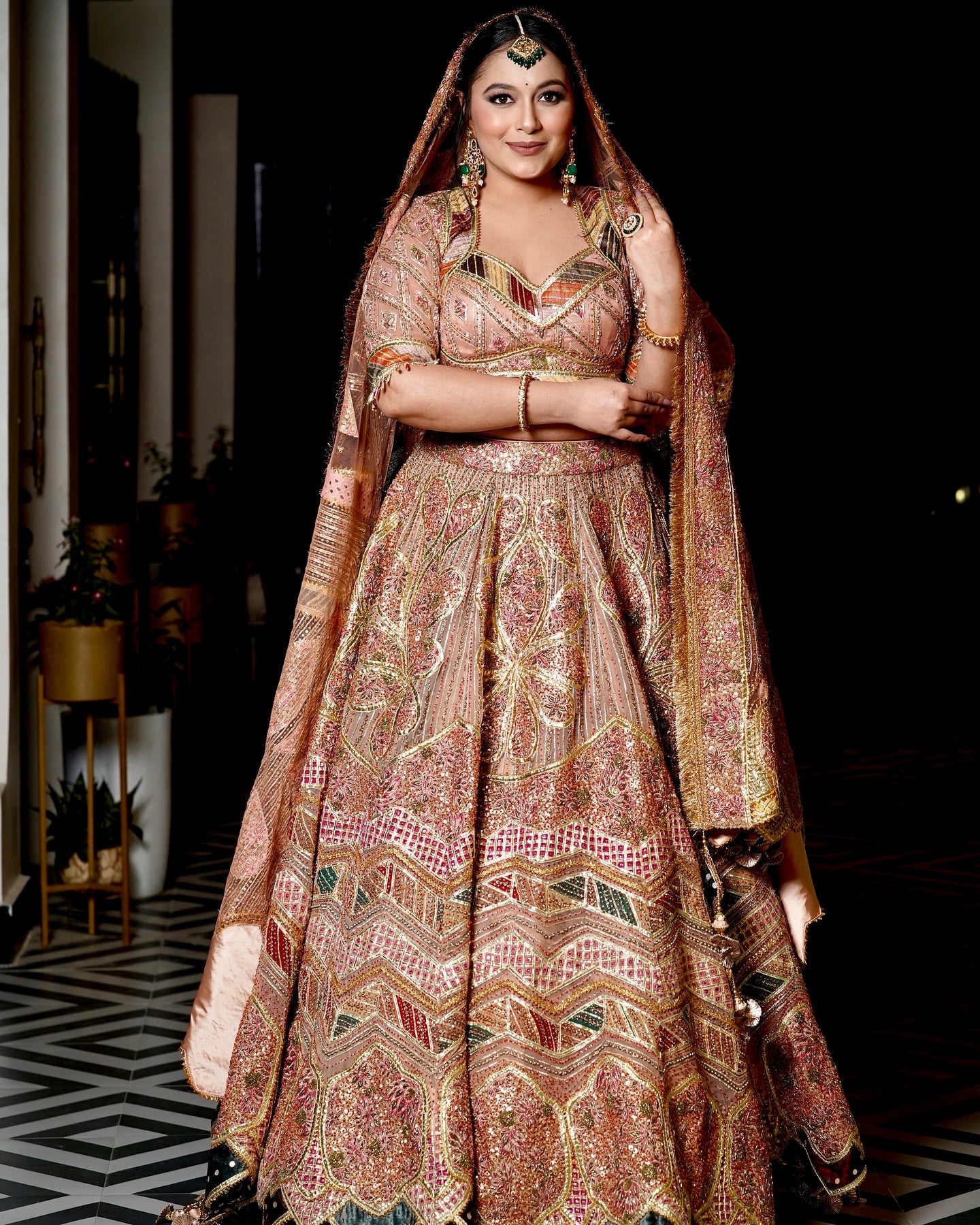 Rust Reverie Zardozi Lehenga