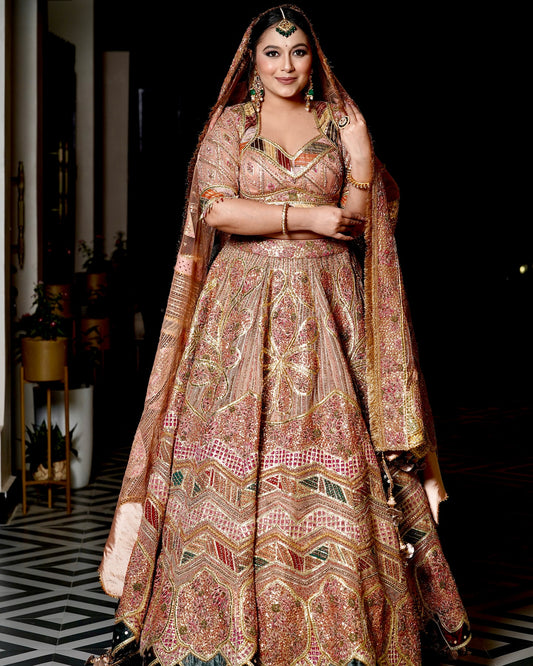 Rust Reverie Zardozi Lehenga