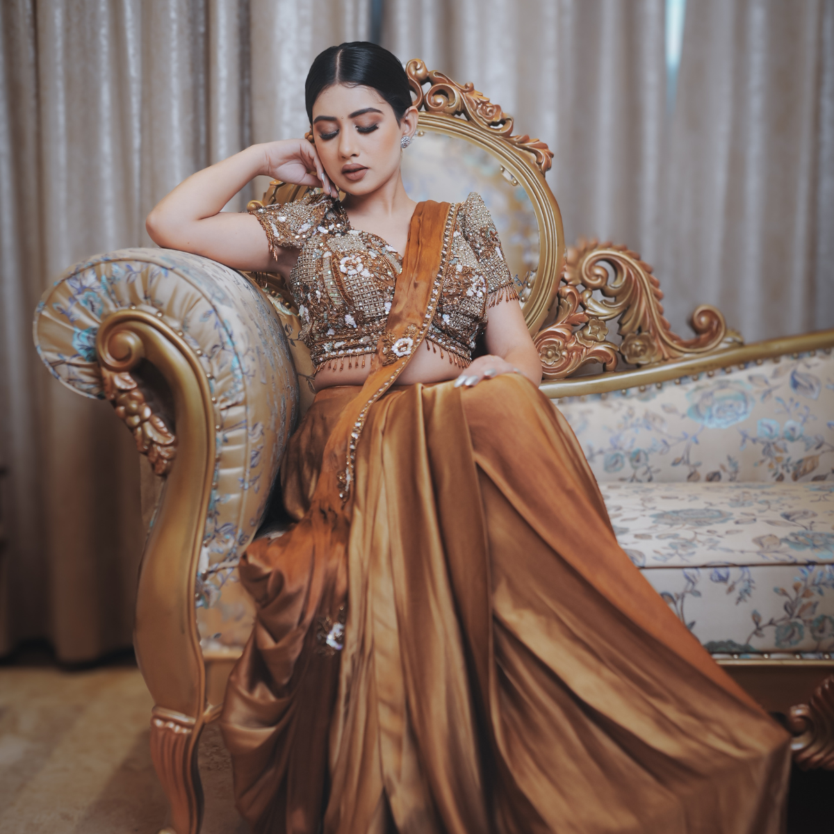 Copper Goddess Drape Saree