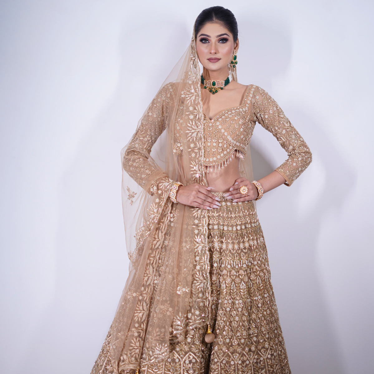 Golden Hand Embellished Lehenga