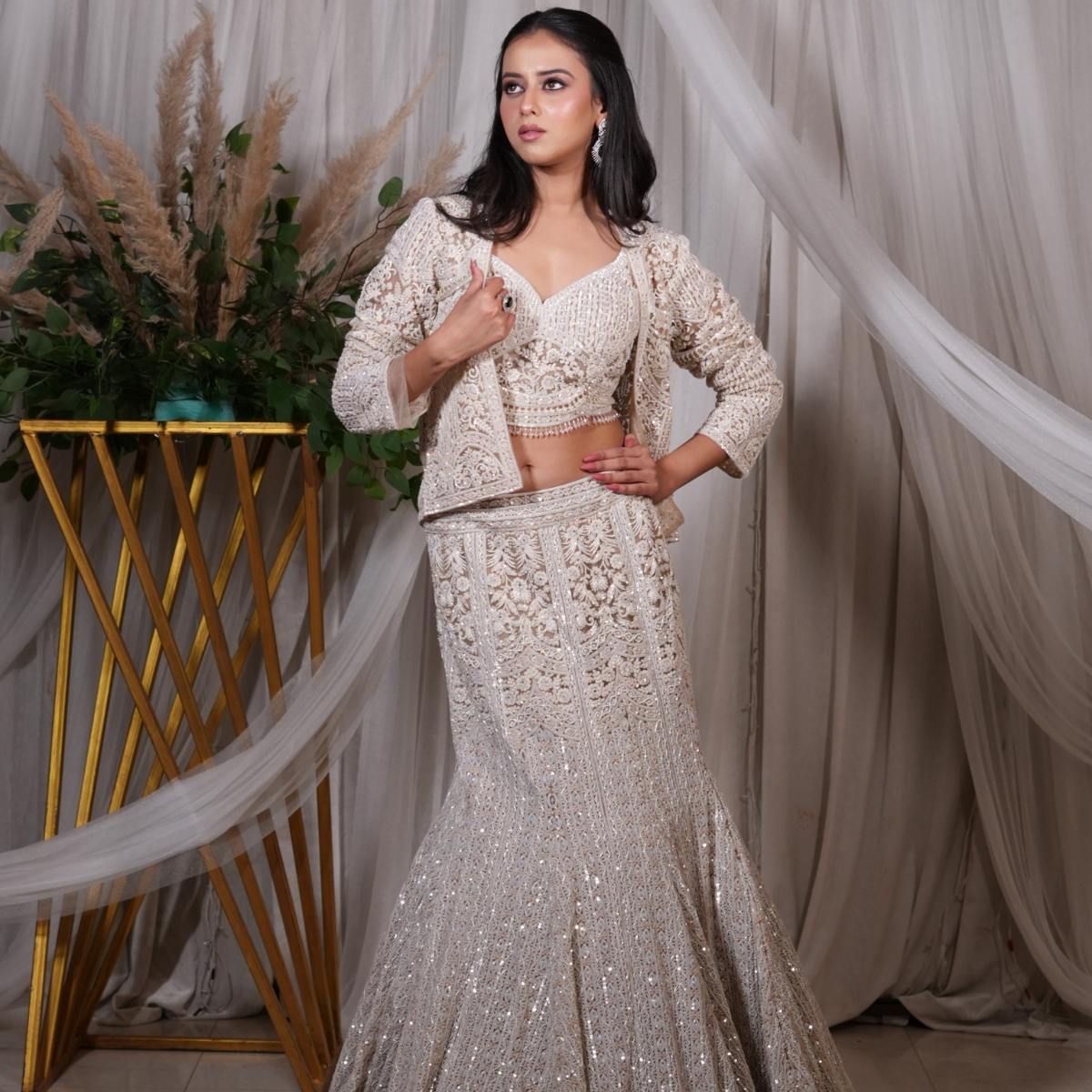 Ivory Fish Cut with Bolero Jacket