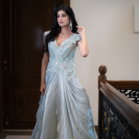 Blue Princess Engagement Gown