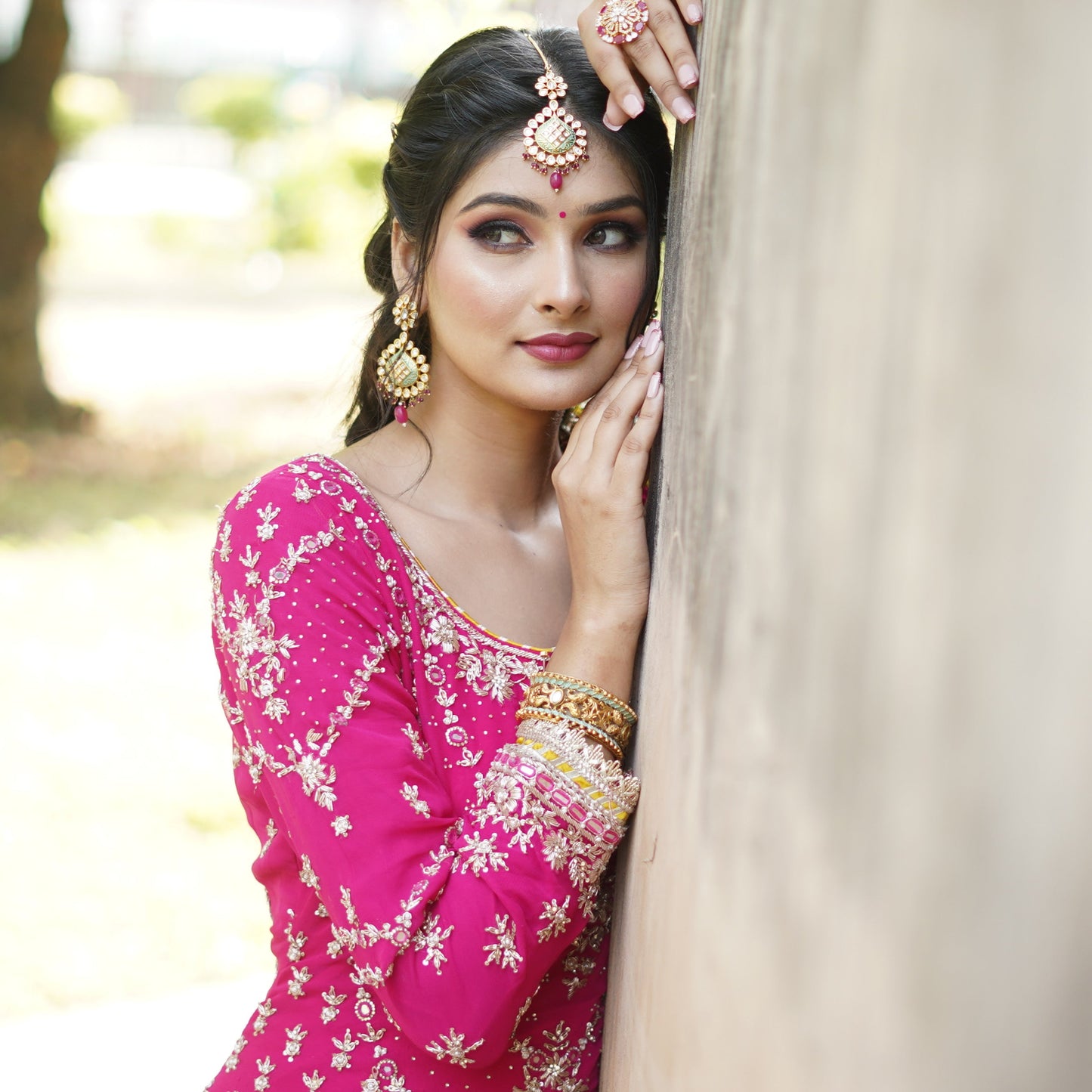 Gul-Rang – Hand Embellished Hot Pink Garara Set