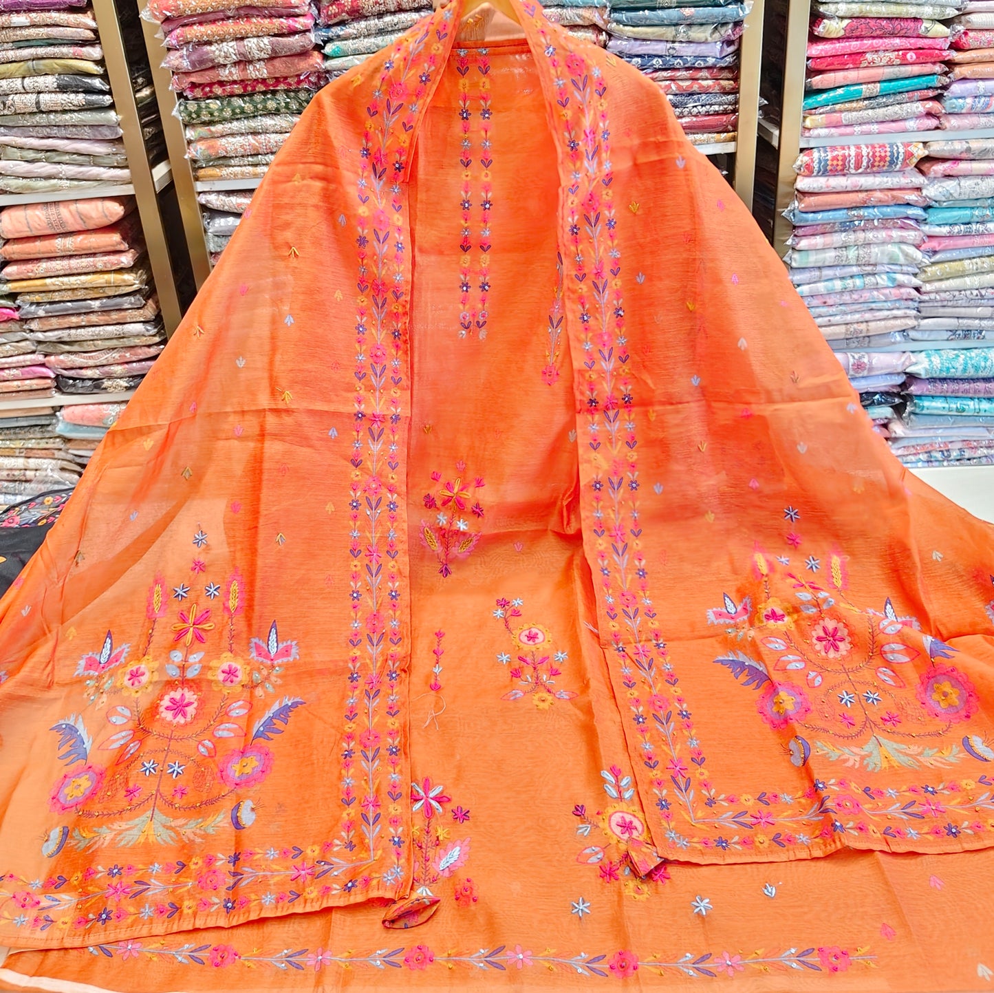 Chanderi Knot Work Suit
