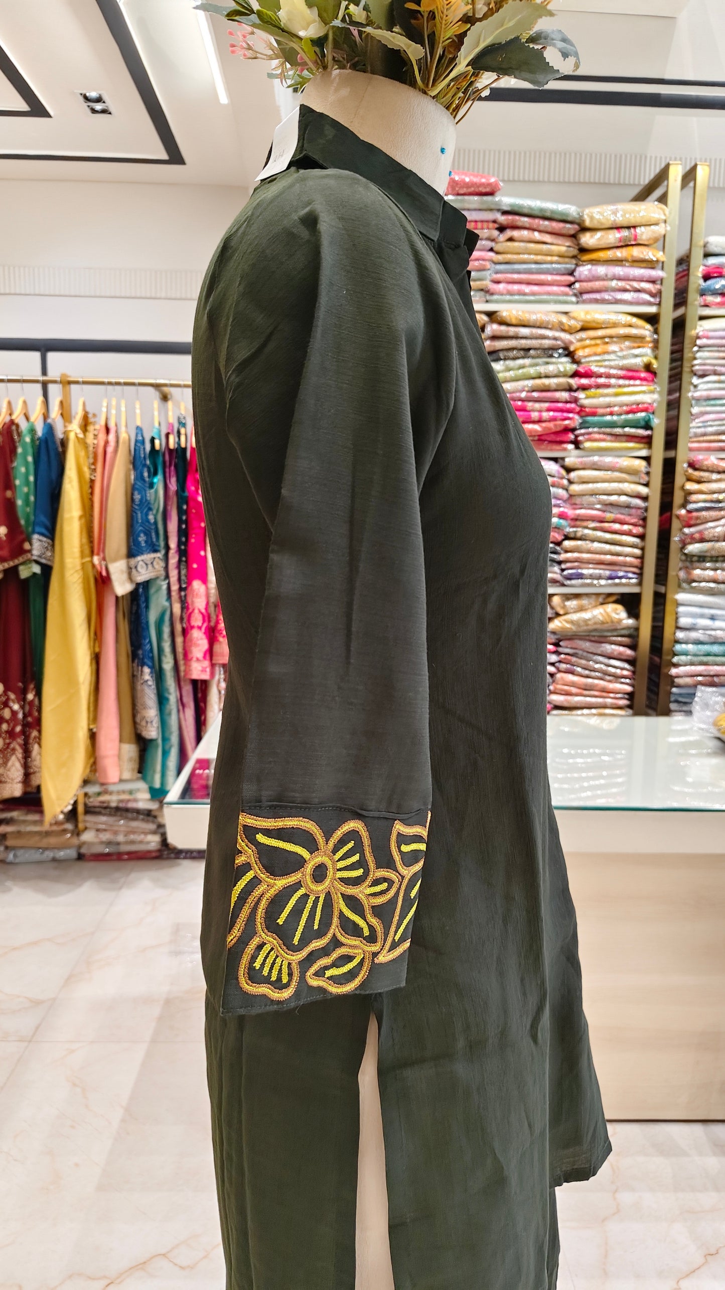 Bottle Green Silk Co-Ord Set