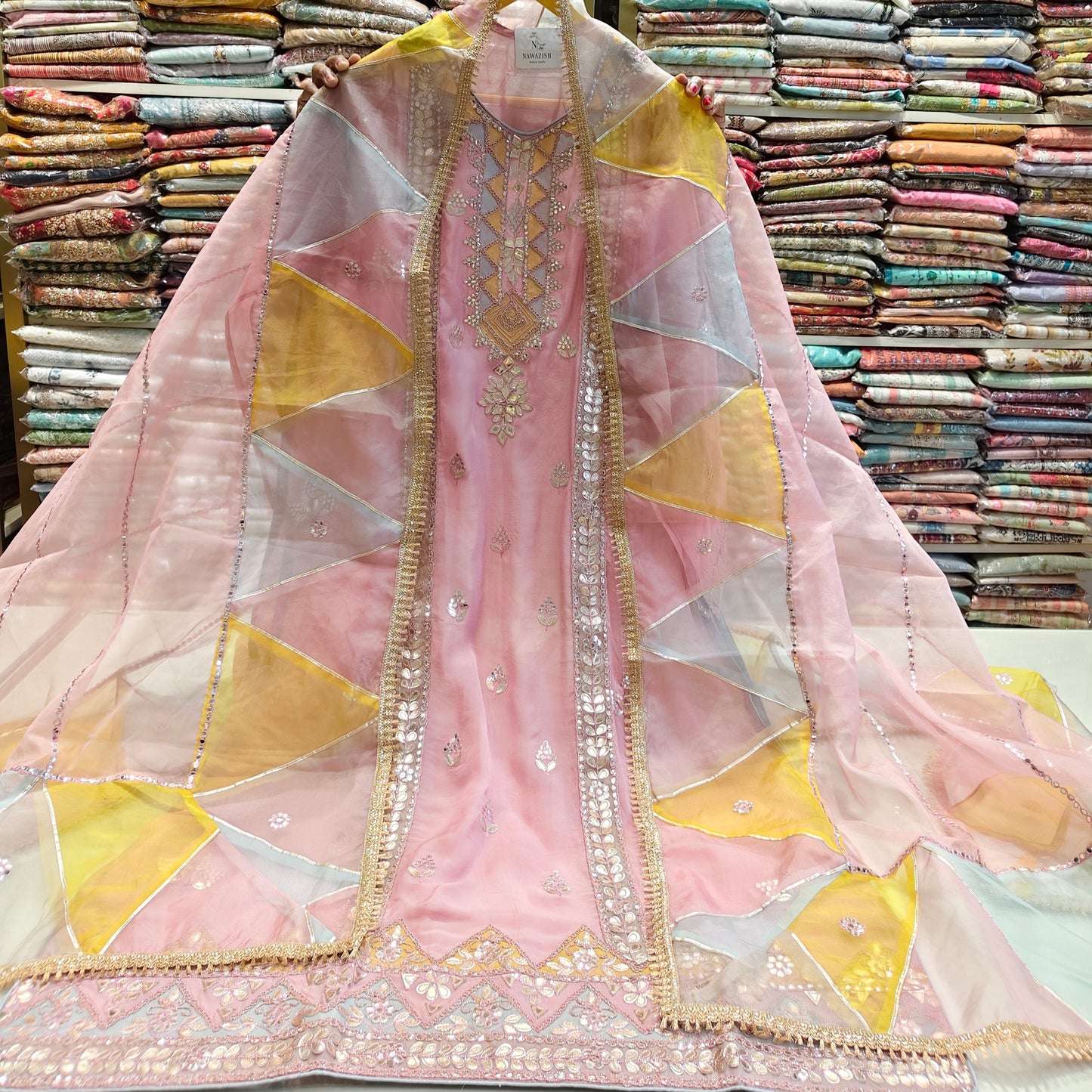 Organza Patch Work Suit