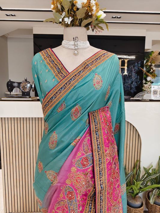 Green Uppada Silk Saree
Dabka Work Designer Saree
Stone Work Party Wear Saree
Luxury Festive Silk Saree
Wedding Saree for Women
