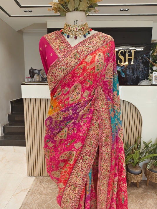 Khaddi Georgette Designer Saree
Floral Print Party Wear Saree
Kutdana Dabka Work Saree
Luxury Festive Saree Collection
Multi Colour Wedding Saree