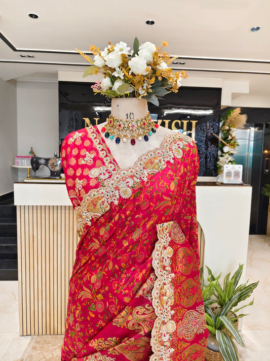 Red Handloom Silk Saree