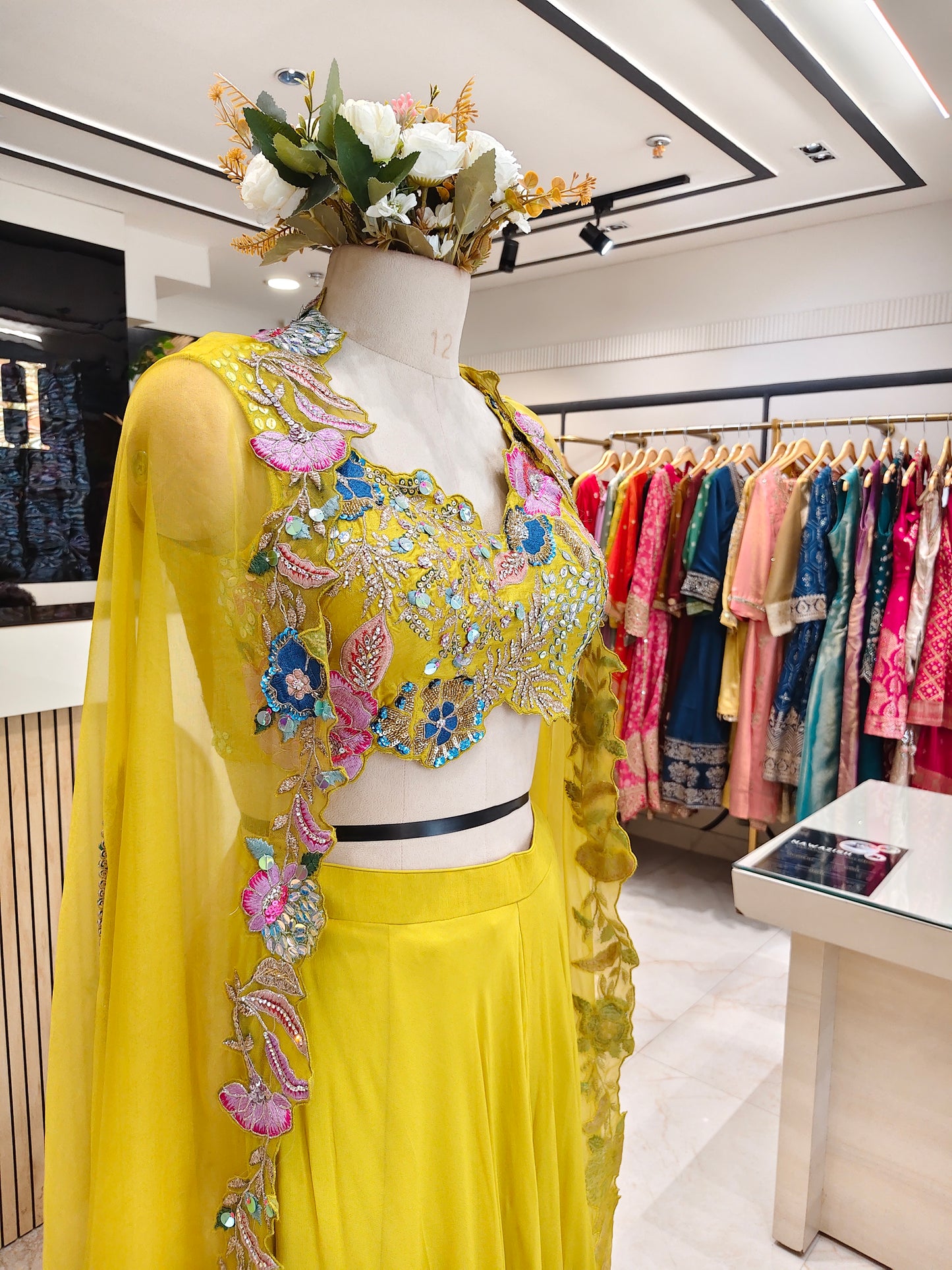 Neon Handworked Indo-Western Palazzo Set