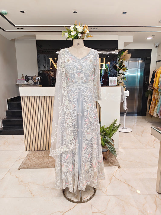 Grey Handwork Anarkali