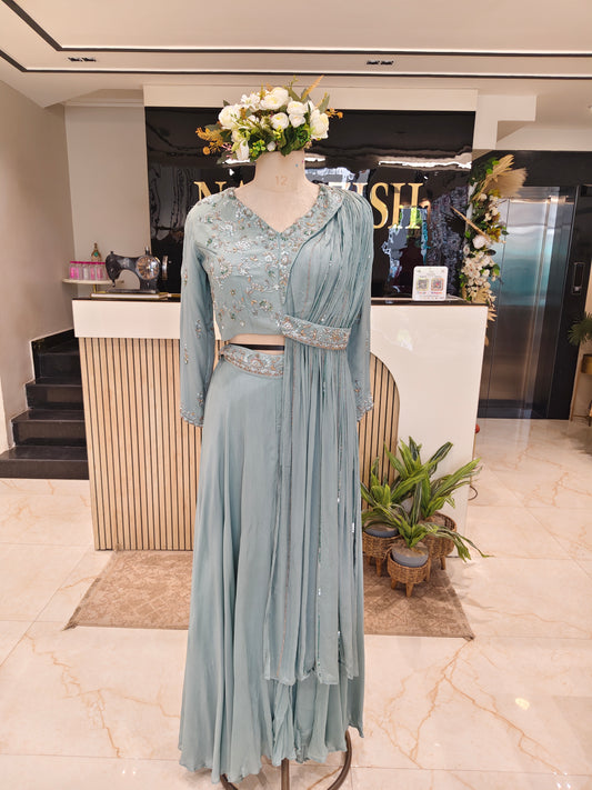 Sea Green Sharara Set