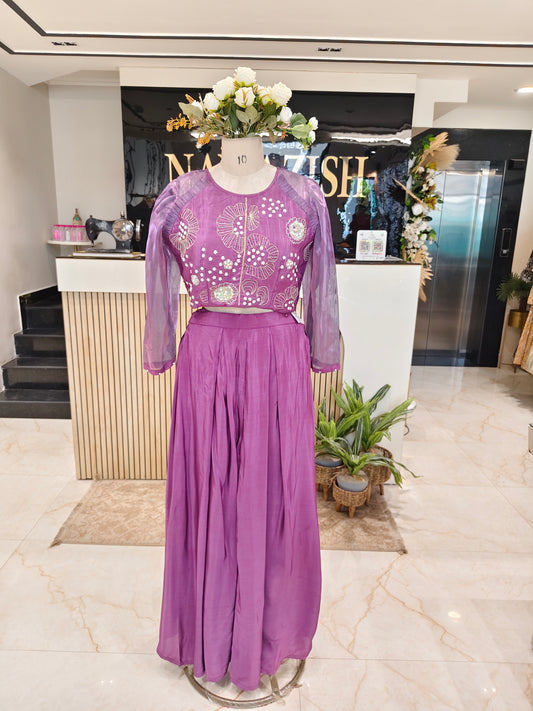 Purple Silk Palazzo Set