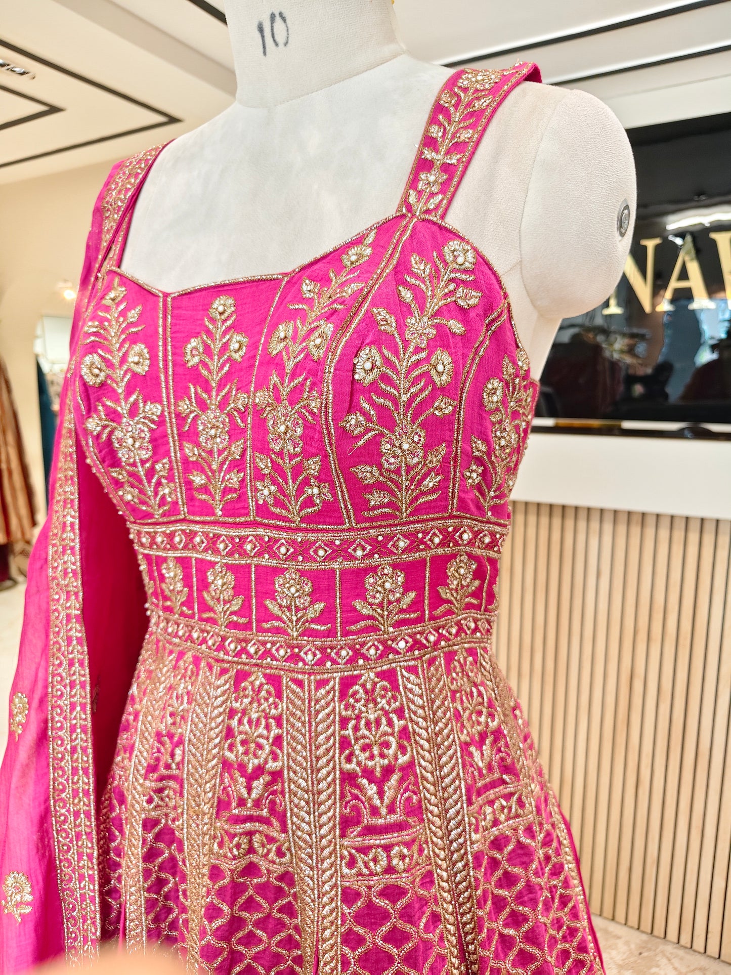 Rani Pink Cotton Anarkali
