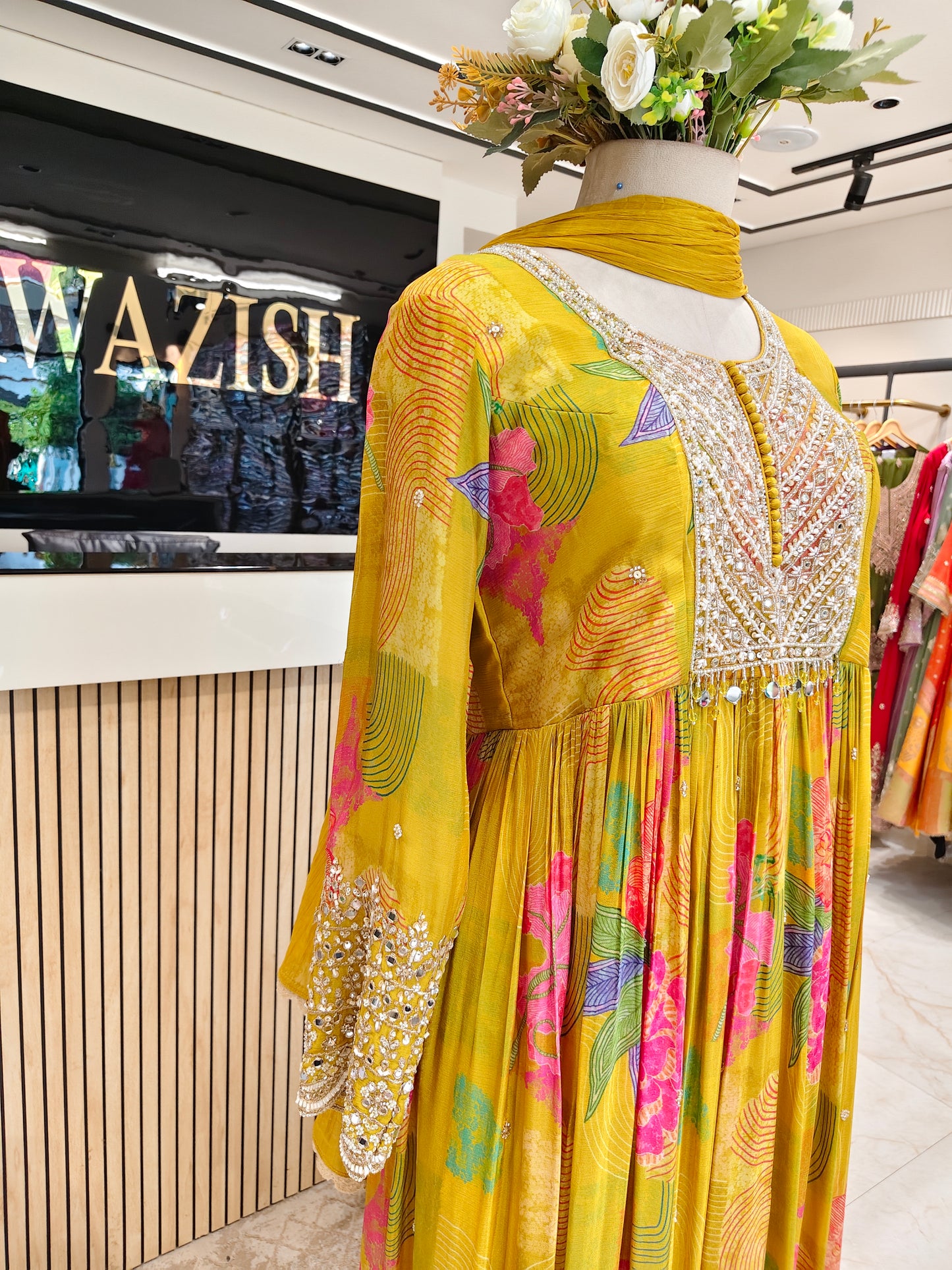 Yellow Floral Pant Set