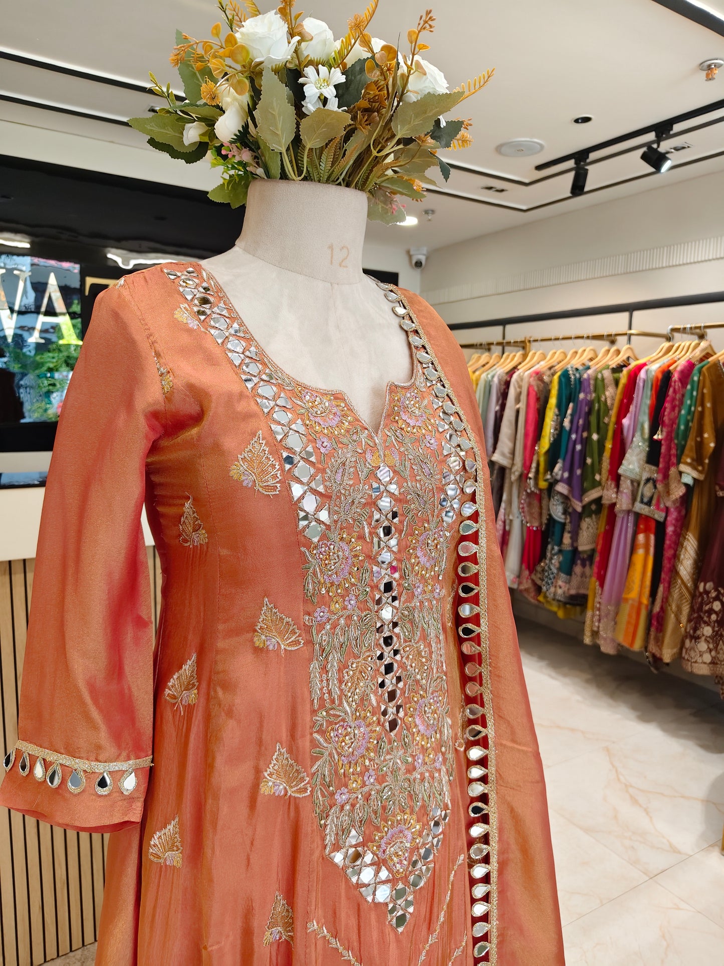 Orange Tissue Palazzo Set