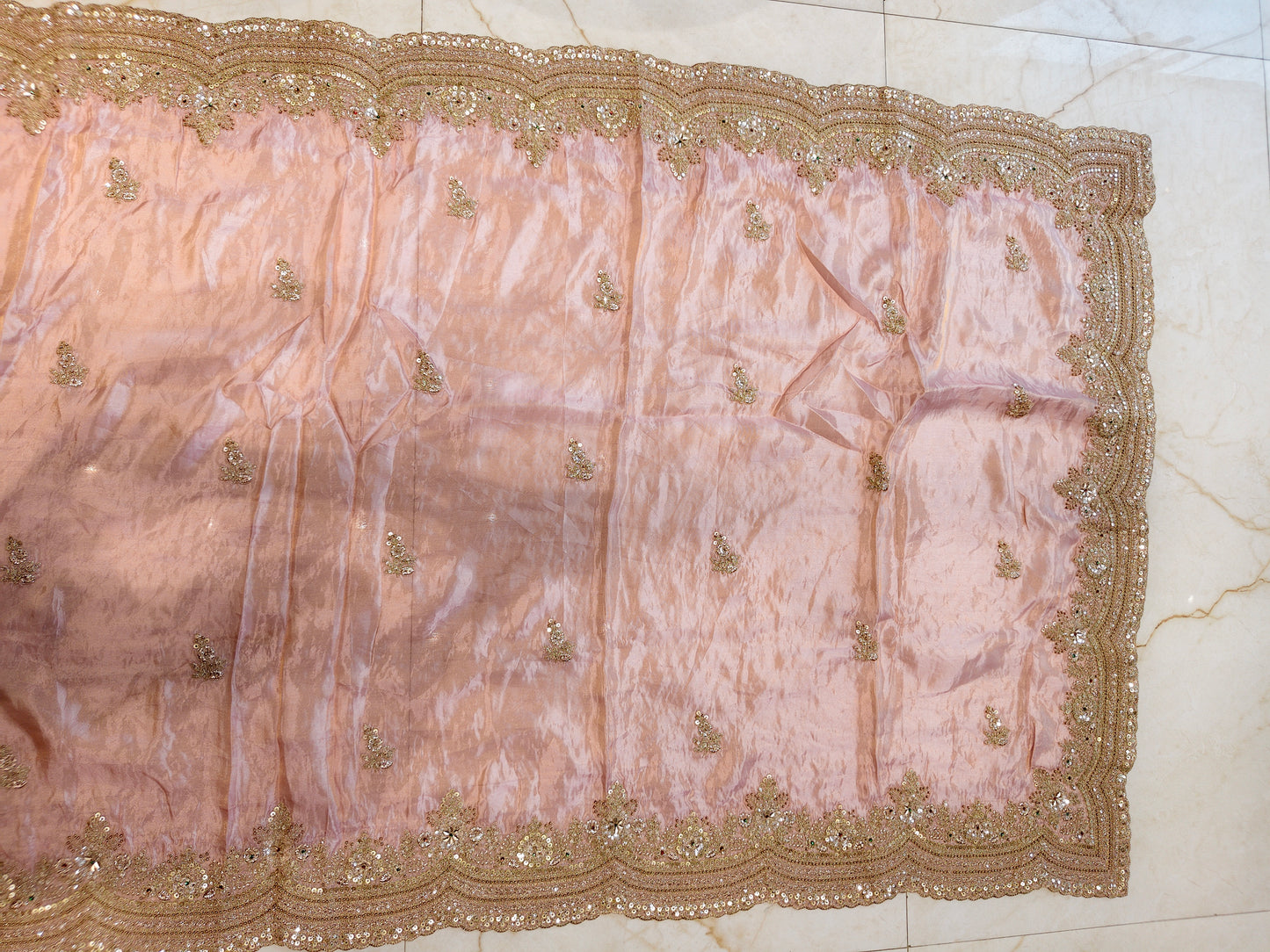 Baby Pink Tissue Saree