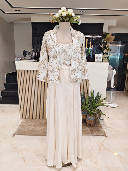Off White Indo Western Set