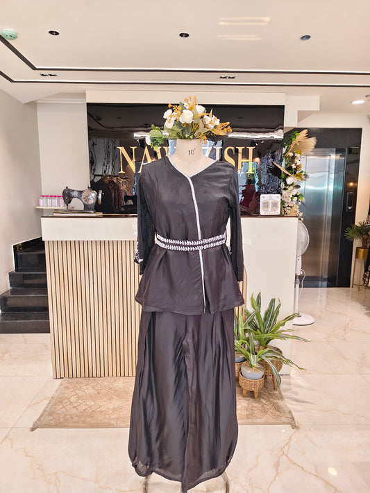 Black Silk Palazzo Set