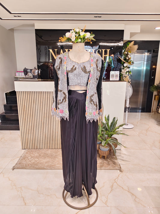 Black Organza Skirt Set