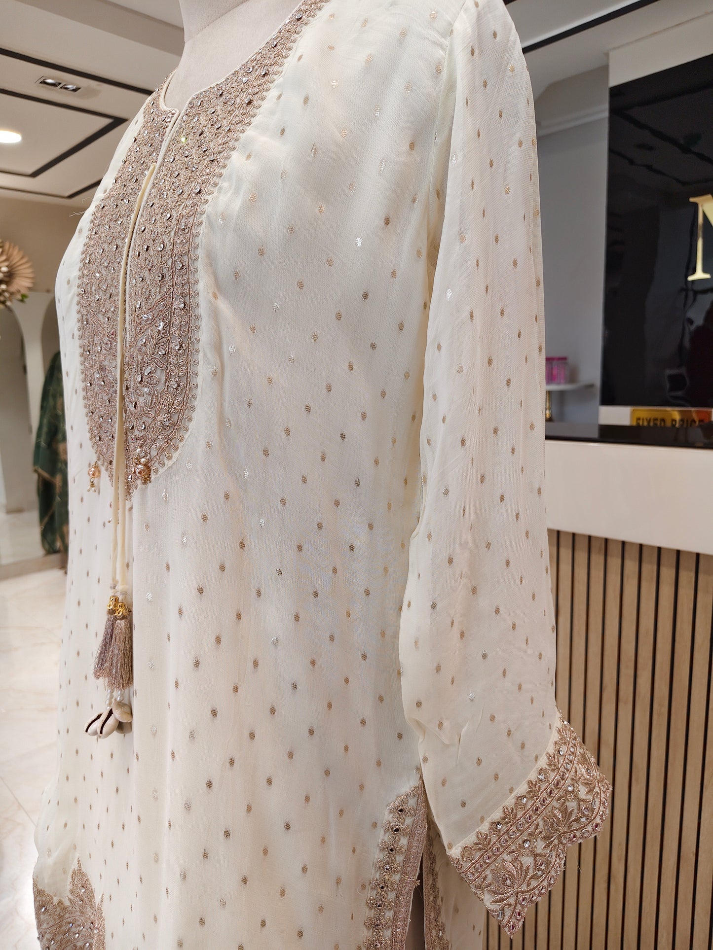 Cream Georgette Garara Set