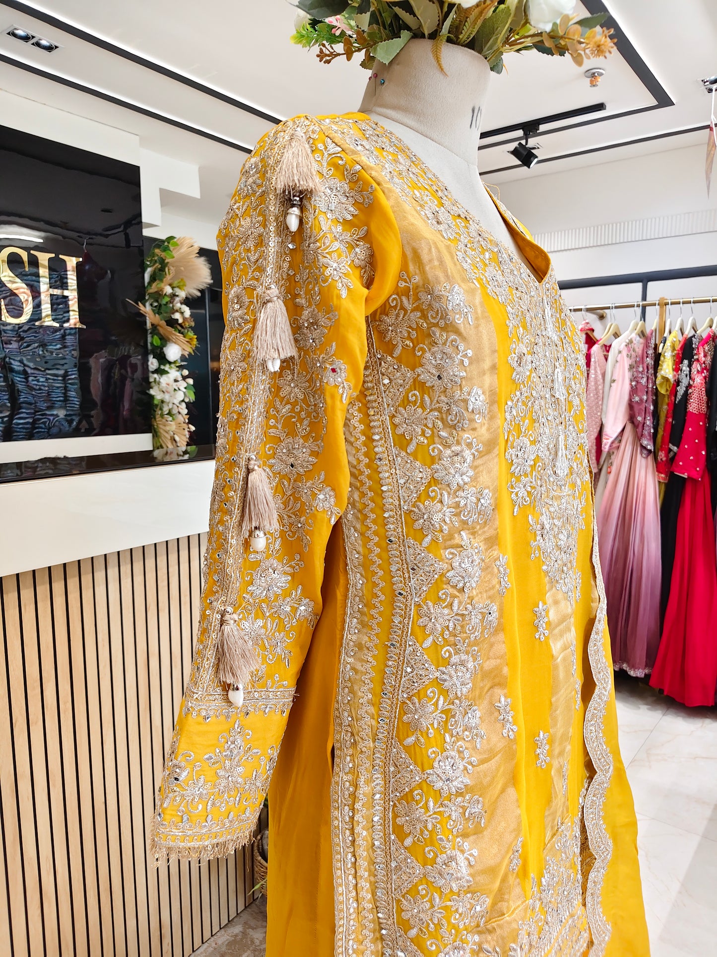Yellow Organza Sharara Set