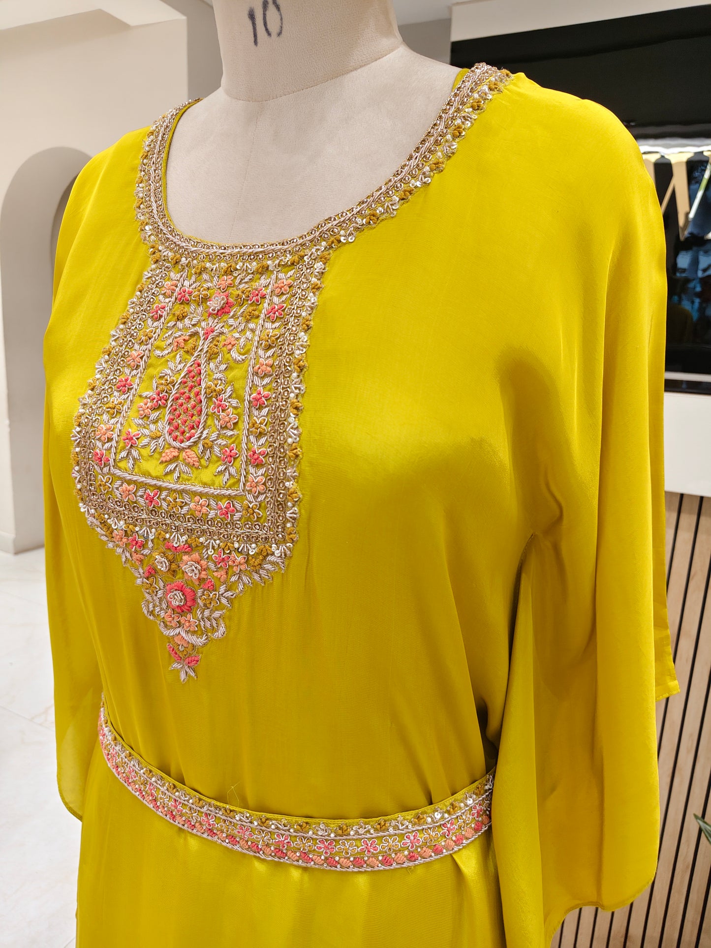 Neon Green Kaftaan Set