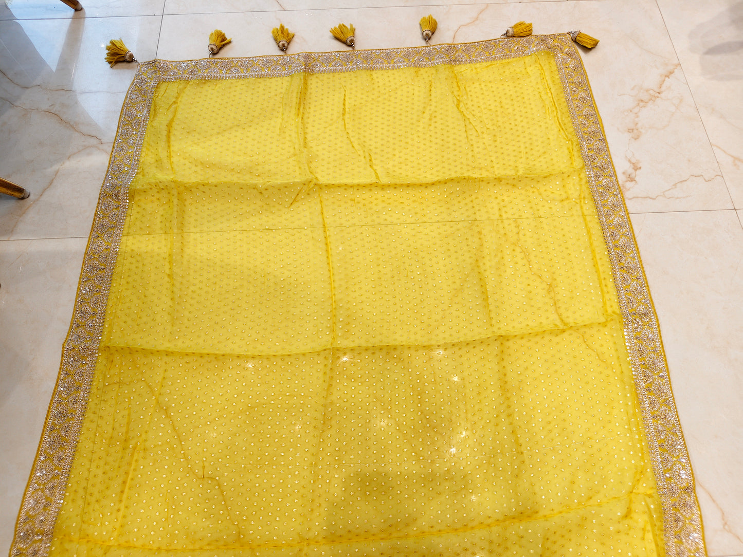 Yellow Organza Saree