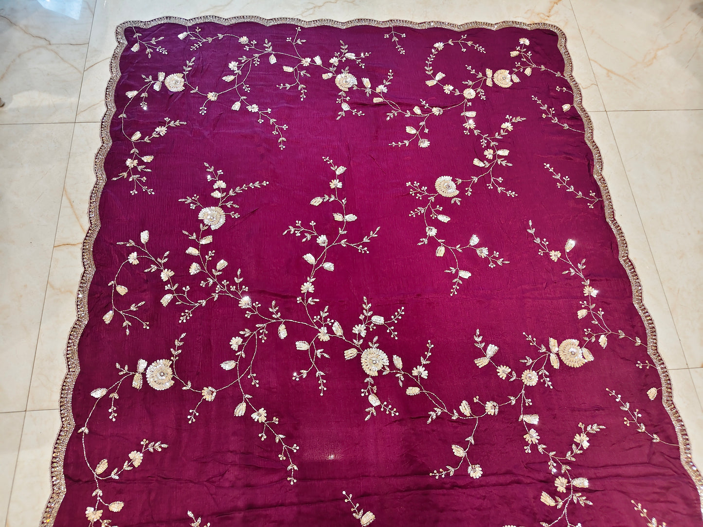 Wine Chinon Saree