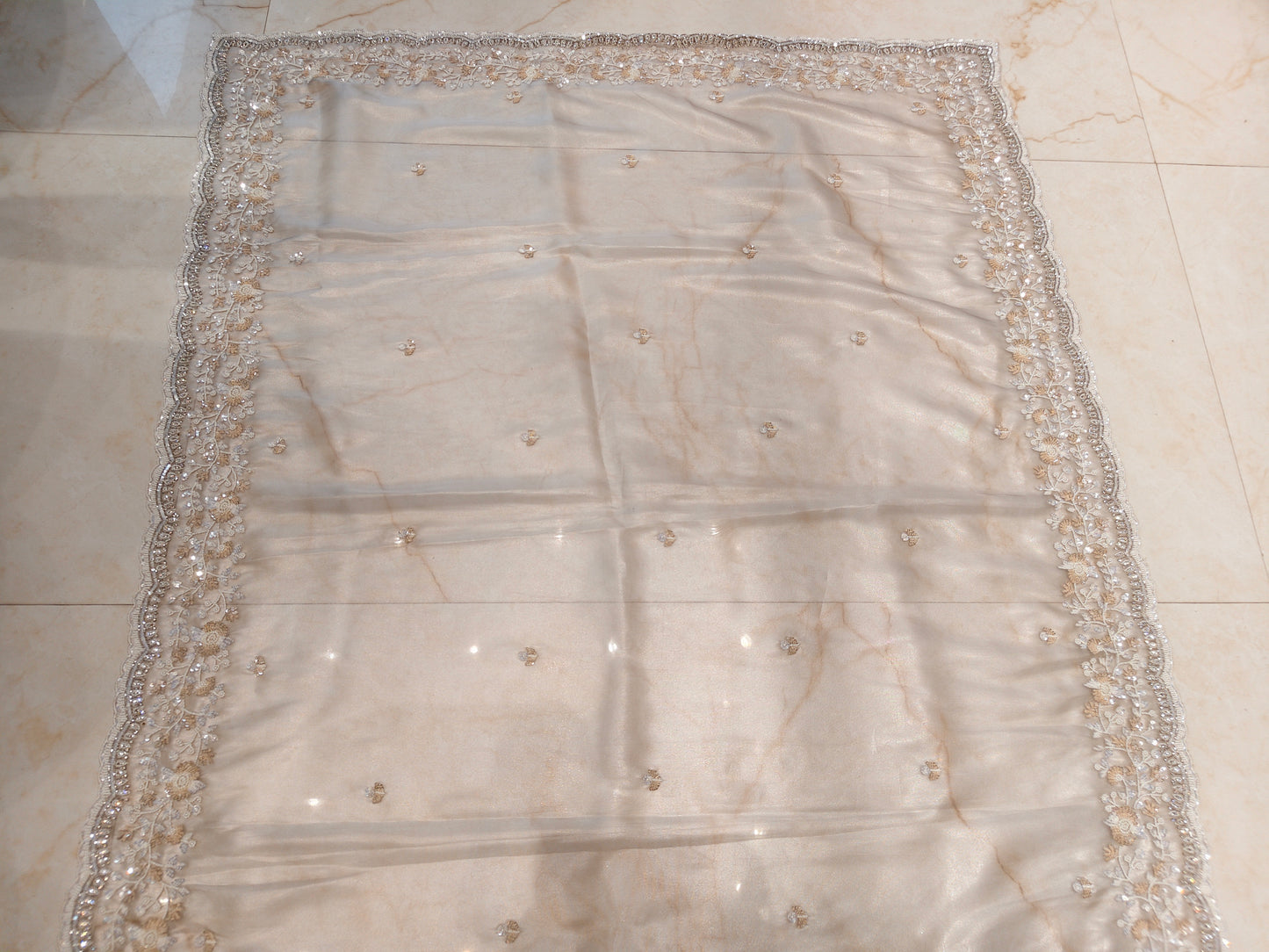Grey Tissue Saree