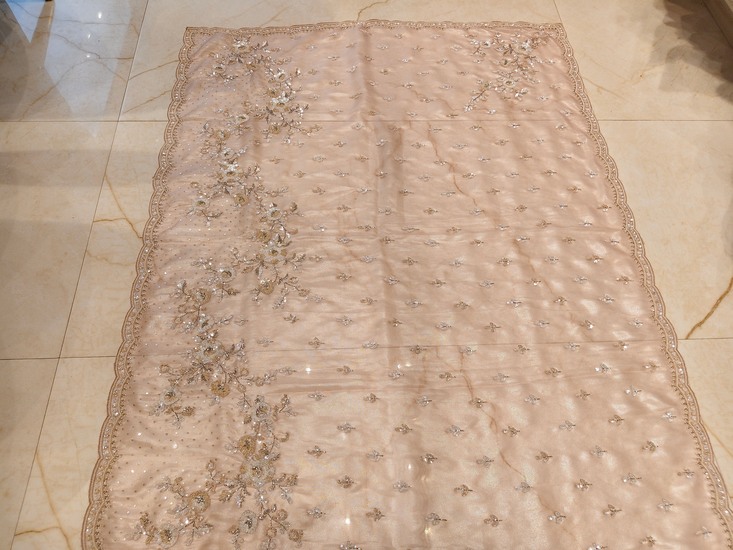 Baby Pink Tissue Saree