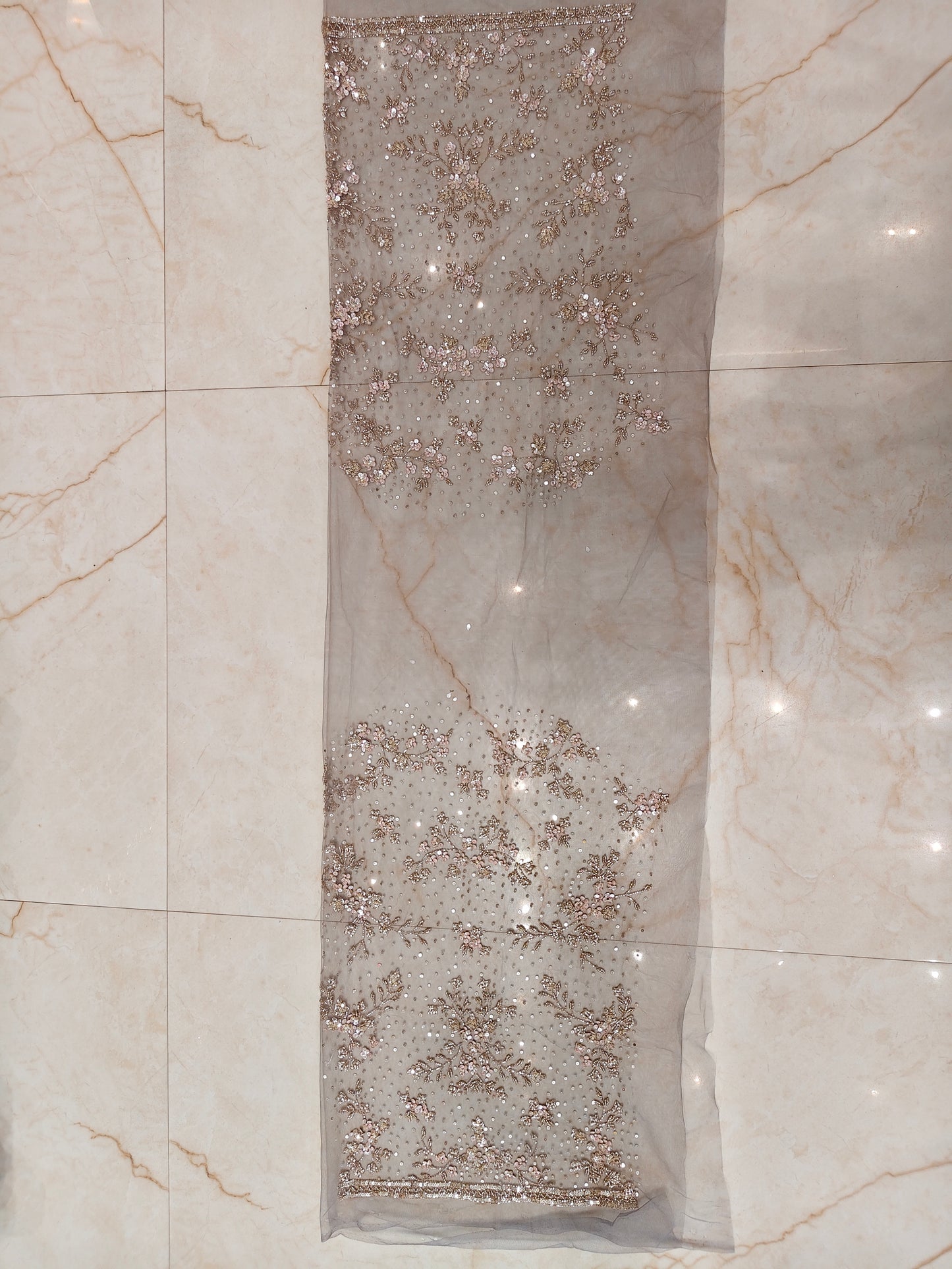 Grey Glass Tissue Saree