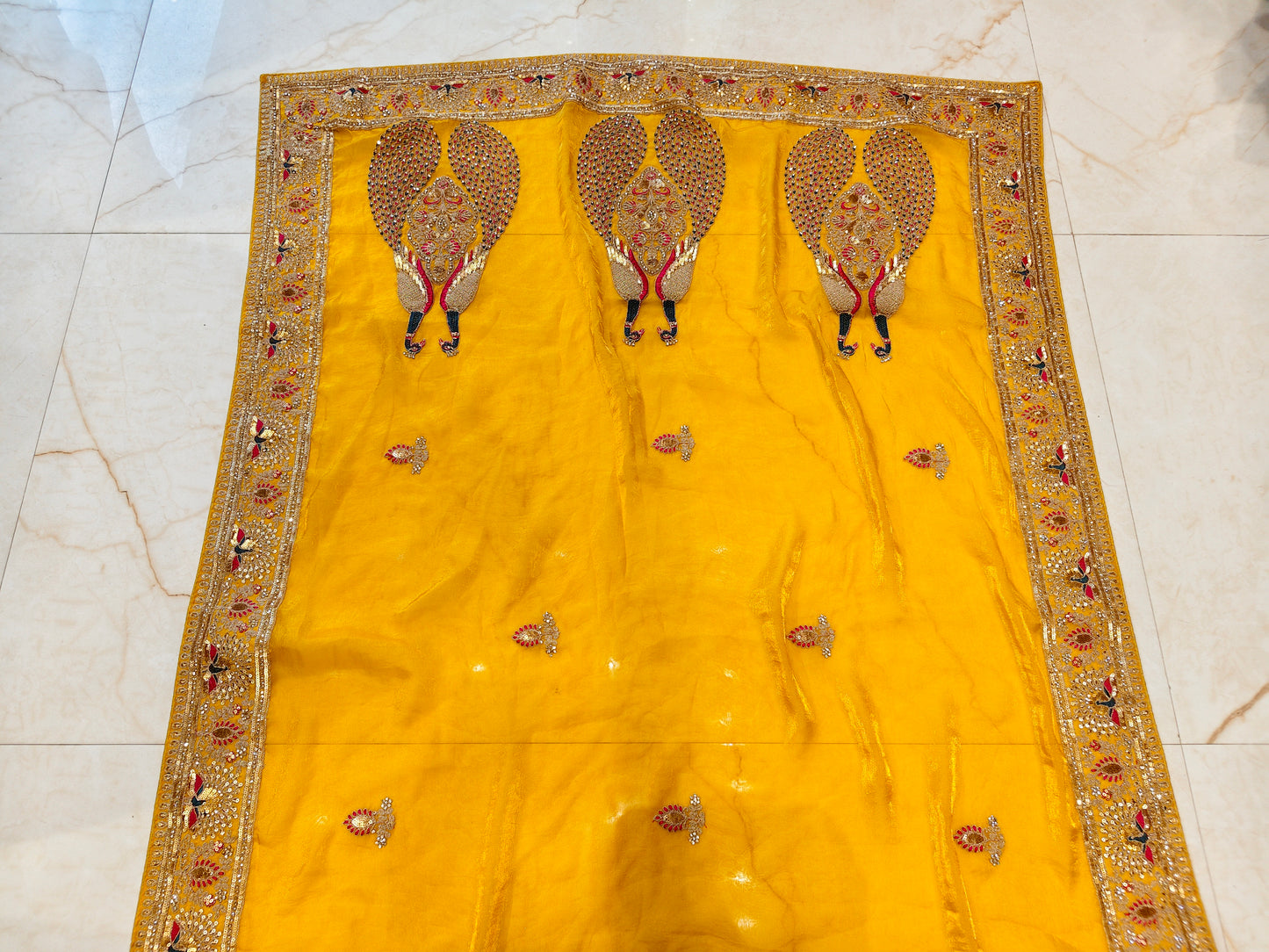 Mustard Chiffon Saree