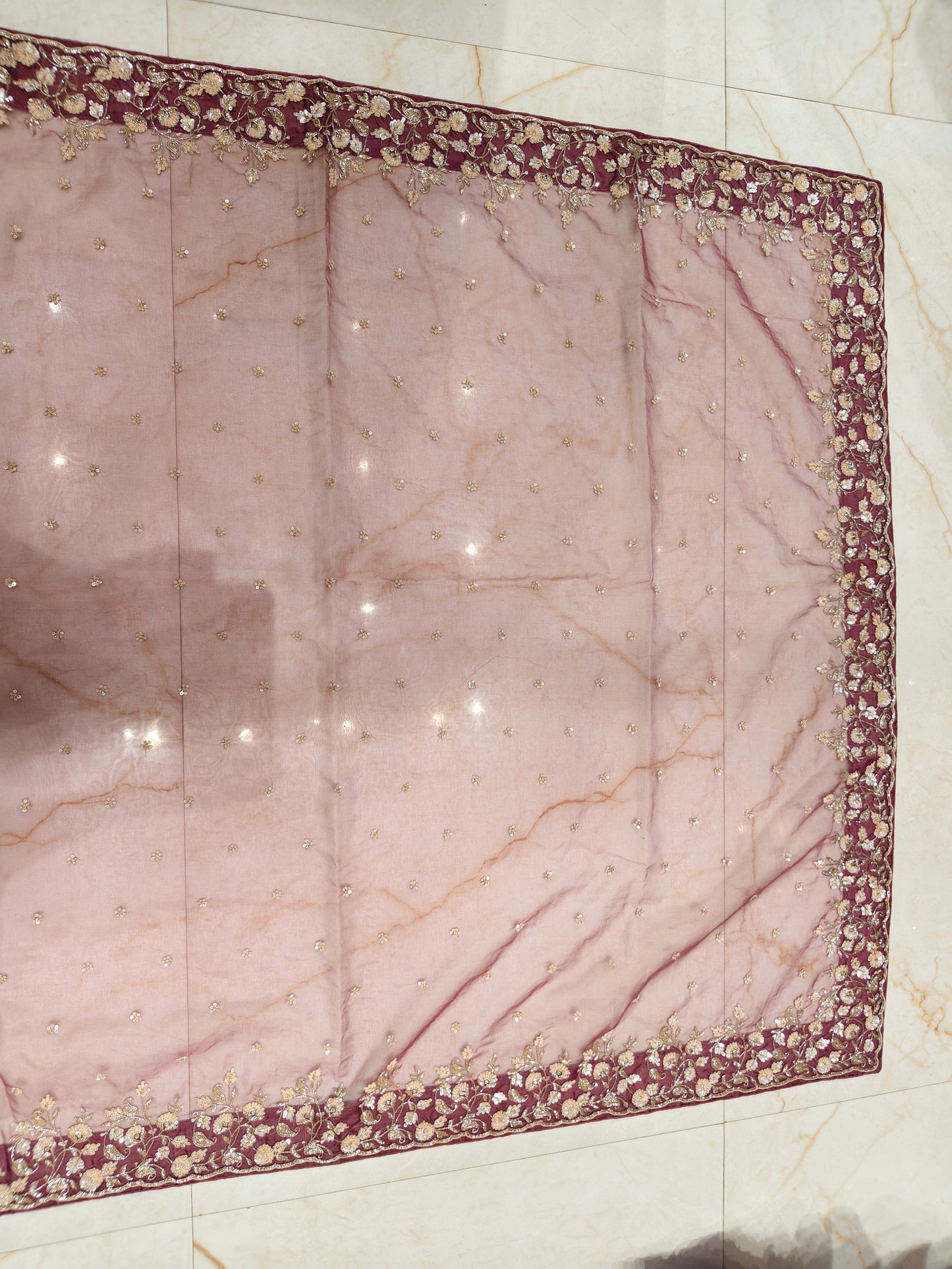 Lavender Glass Tissue Saree