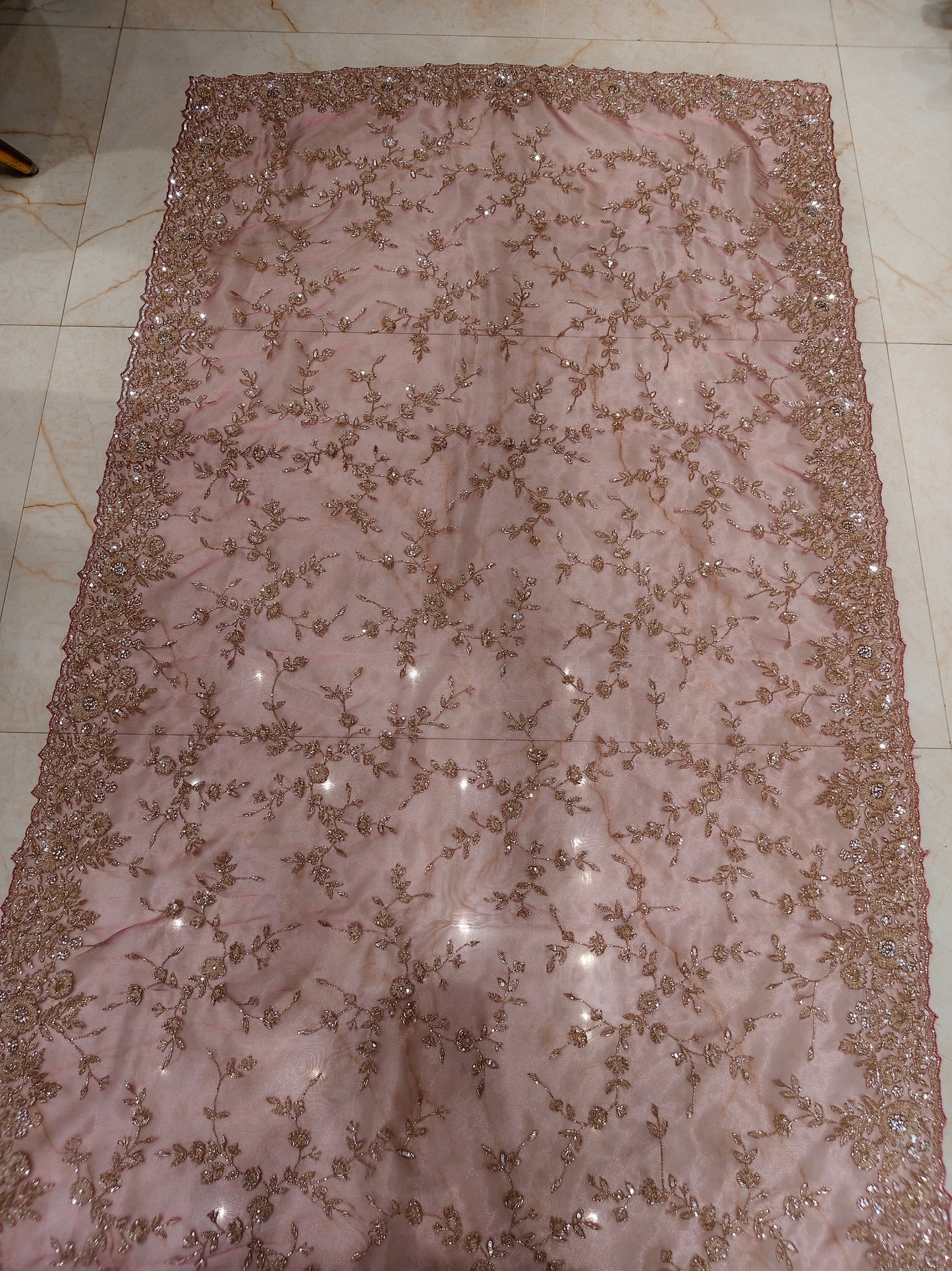 Lavender Glass Tissue Saree