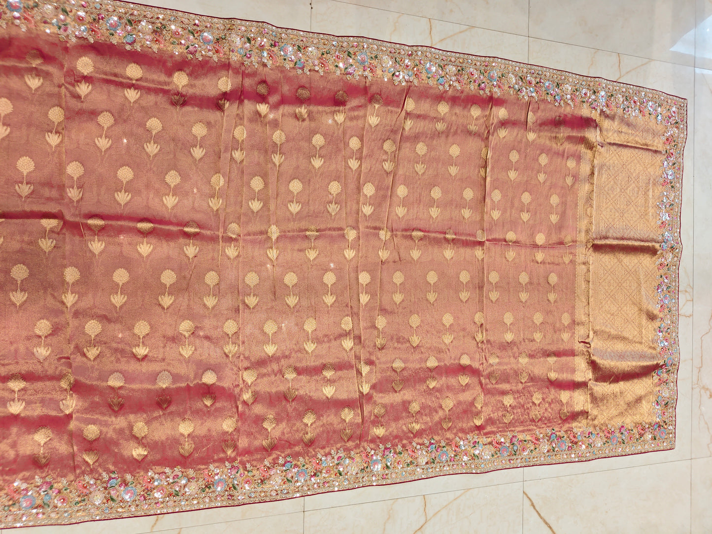 Rani Pink Tissue Saree