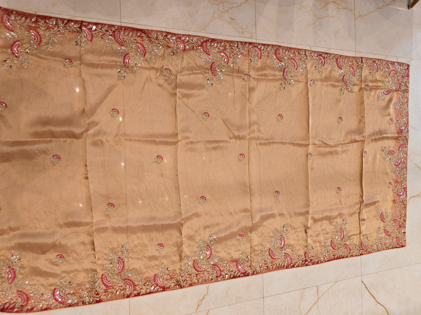Beige Tissue Saree