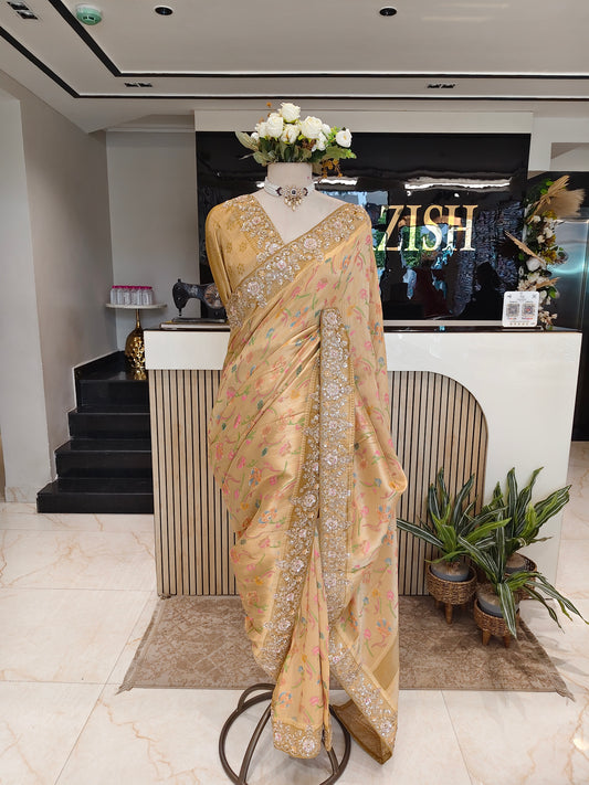 Mustard Tissue Saree