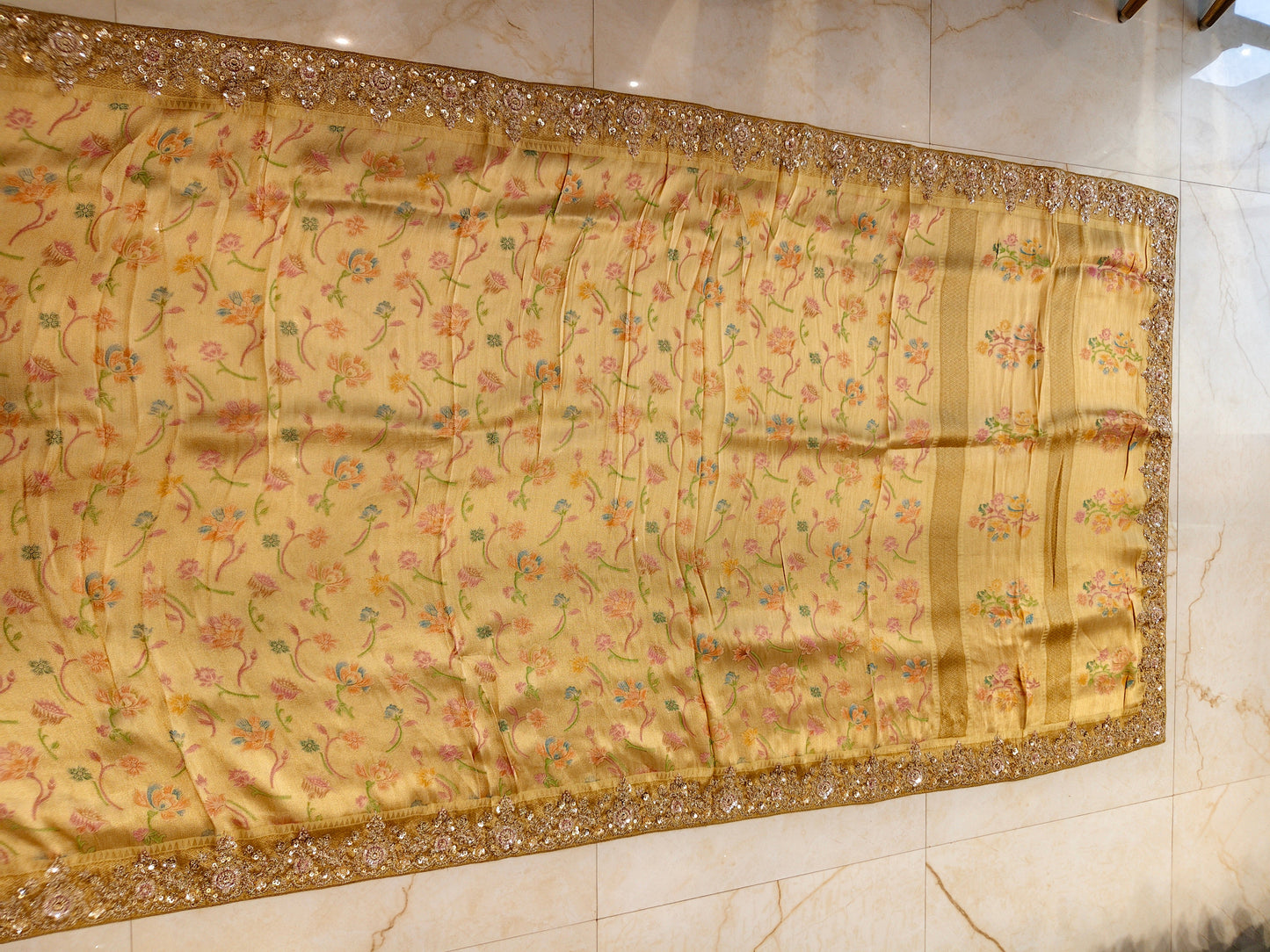 Mustard Tissue Saree